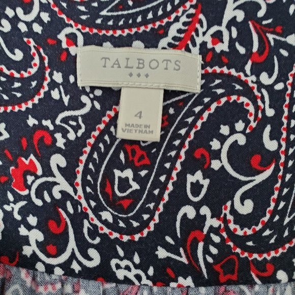 Talbots Paisley Bandana Print Sleeveless Dress Size 4 - Picture 2 of 7